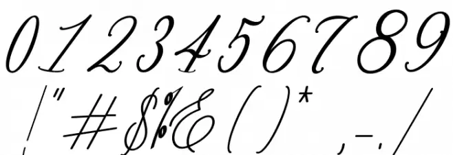 Bernadine Script Italic Font OTHER CHARS