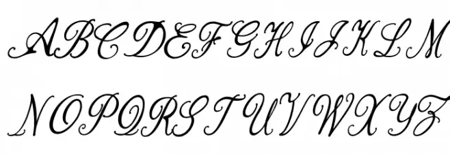 Bernadine Script Italic फ़ॉन्ट अपरकेस