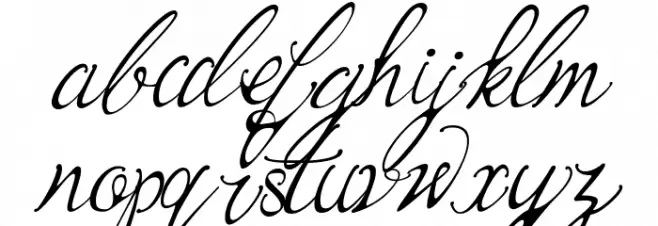 Bernadine Script Italic Schriftart Kleinbuchstaben