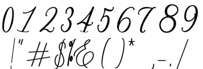 Bernadine Script Font OTHER CHARS