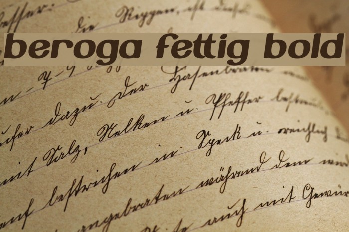 Beroga Fettig Bold Font examples
