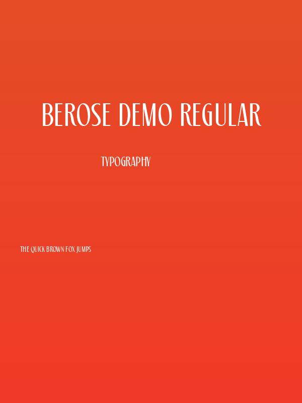 Berose Demo Regular Poster