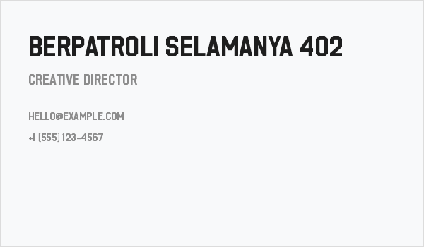 Berpatroli Selamanya 402 Business Card