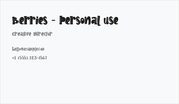 Berries - Personal use Business Card