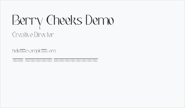 Berry Cheeks Demo Business Card