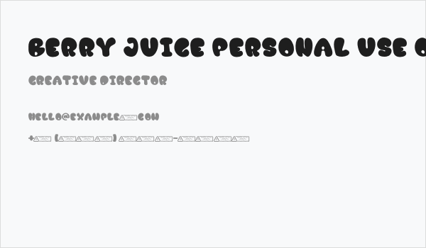Berry Juice PERSONAL USE ONLY! Business Card