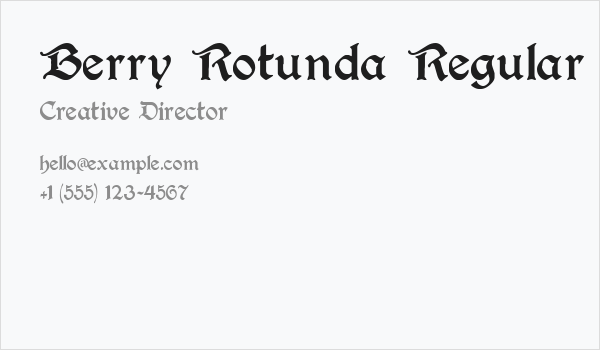 Berry Rotunda Regular Business Card