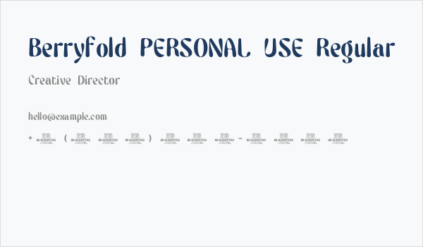 Berryfold PERSONAL USE Regular Business Card