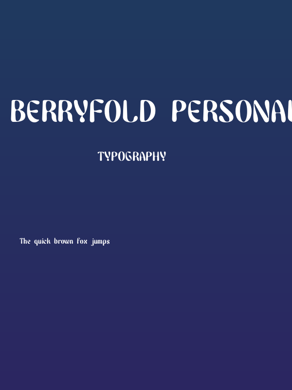 Berryfold PERSONAL USE Regular Poster