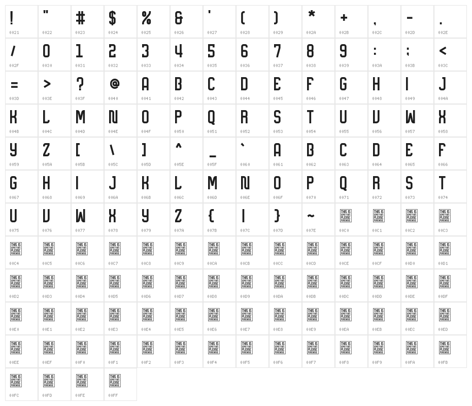 Berryl Sans DEMO font Character Map