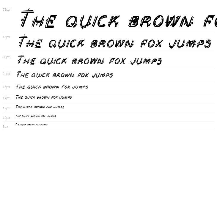 Berserker Condensed Italic Waterfall