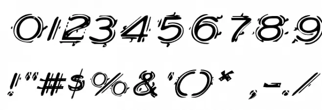 Berserker Expanded Italic Font OTHER CHARS