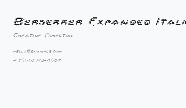 Berserker Expanded Italic Business Card