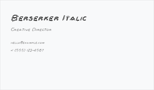 Berserker Italic Business Card