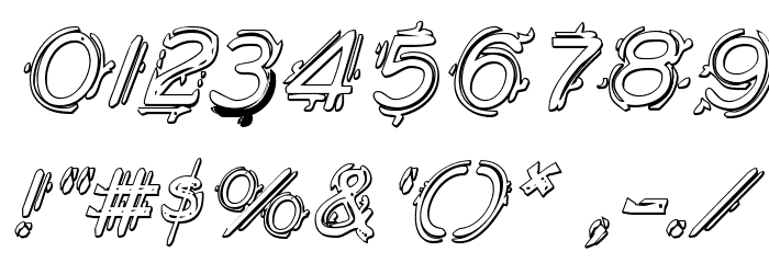 Berserker Shadow Italic Font OTHER CHARS