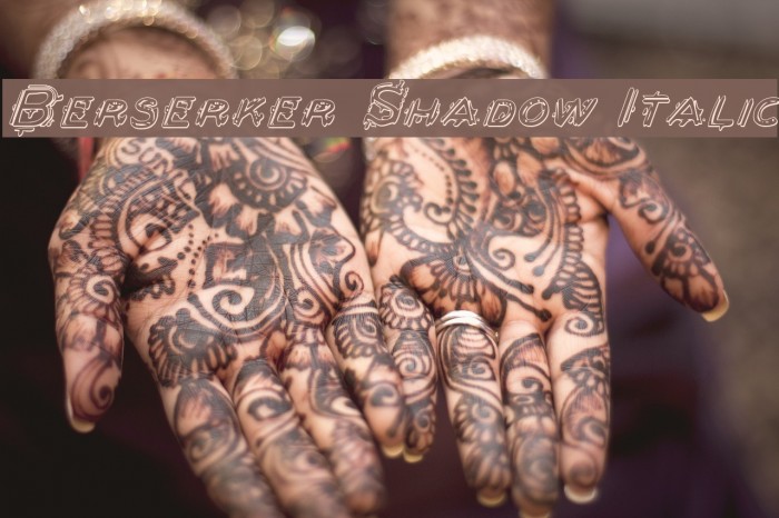 Berserker Shadow Italic Font examples