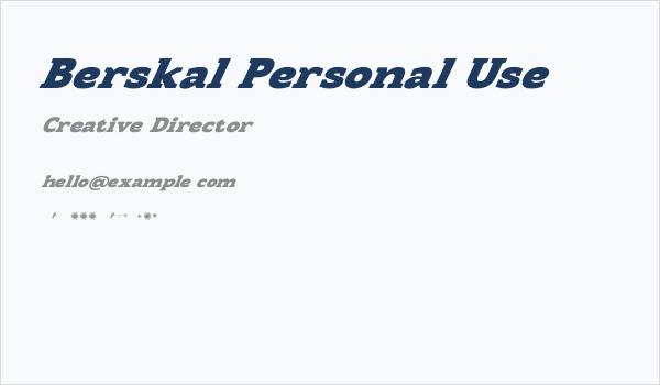 Berskal Personal Use Business Card