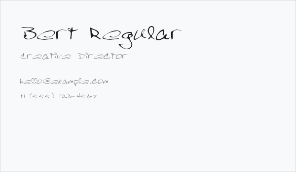 Bert Regular Business Card