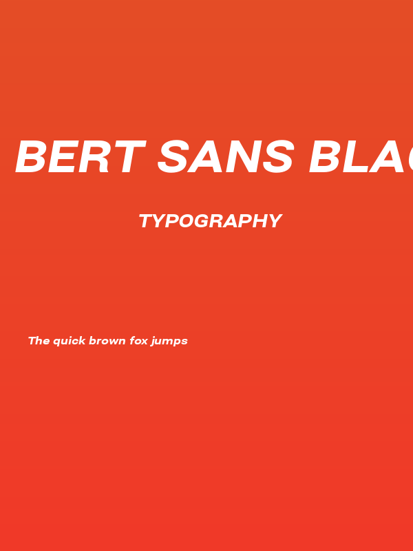 Bert Sans Black Italic Poster