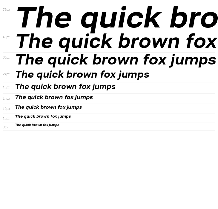 Bert Sans ExtraBold Italic Waterfall