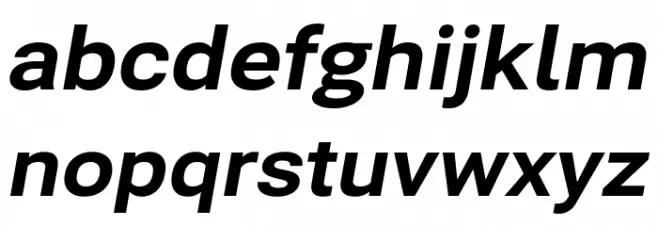 Bert Sans ExtraBold Italic फ़ॉन्ट लोअरकेस