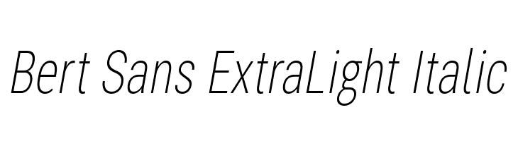 Bert Sans ExtraLight Italic  नि: शुल्क फ़ॉन्ट्स डाउनलोड