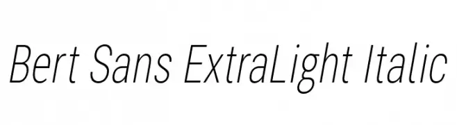 Bert Sans ExtraLight Italic  नि: शुल्क फ़ॉन्ट्स डाउनलोड