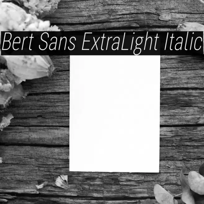 Bert Sans ExtraLight Italic Font examples