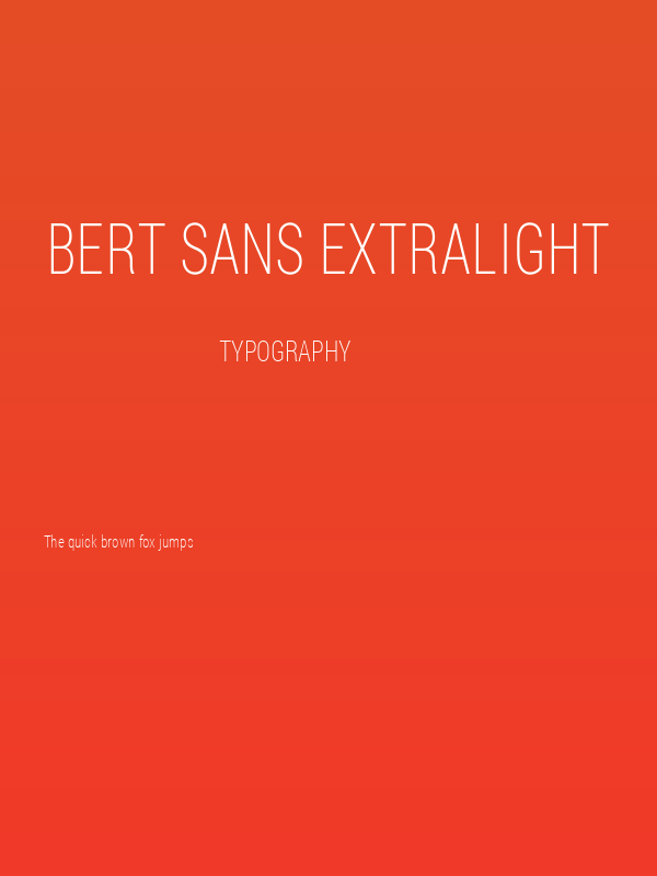 Bert Sans ExtraLight Poster