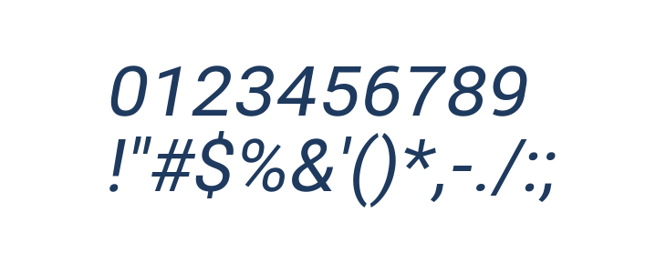 Bert Sans Medium Italic Other Characters