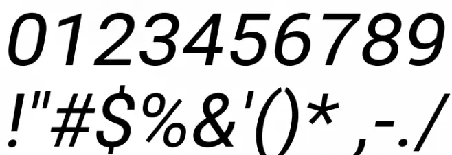 Bert Sans Medium Italic Font OTHER CHARS