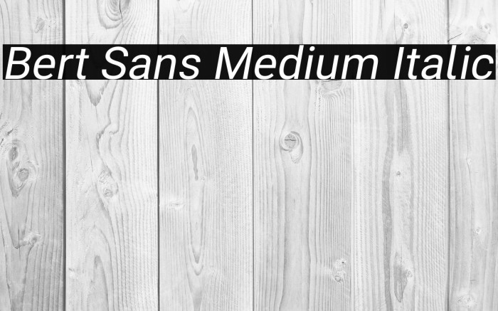 Bert Sans Medium Italic Example 2