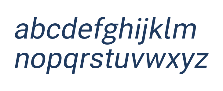 Bert Sans Medium Italic Lowercase