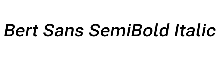 Bert Sans SemiBold Italic  Frei Schriftart Herunterladen