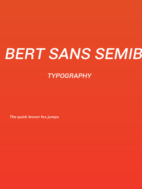 Bert Sans SemiBold Italic Poster