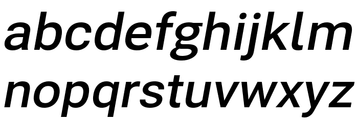 Bert Sans SemiBold Italic Font LOWERCASE