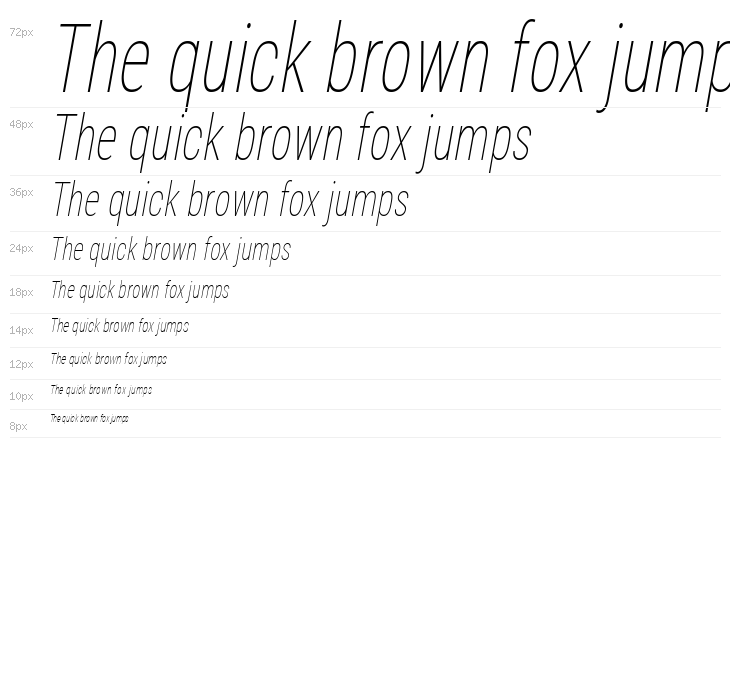 Bert Sans Thin Italic Waterfall