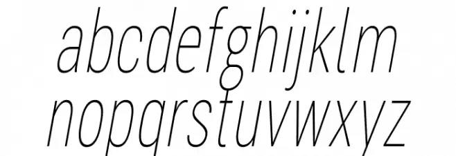 Bert Sans Thin Italic Caratteri MINUSCOLO
