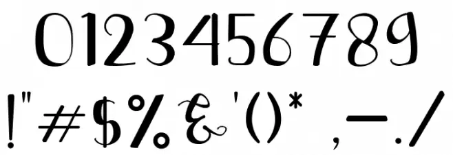 Berthalia Script Font OTHER CHARS