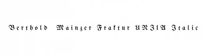 Berthold  Mainzer Fraktur UNZ1A Italic  フリーフォントのダウンロード