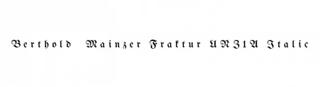 Berthold  Mainzer Fraktur UNZ1A Italic  免费字体下载