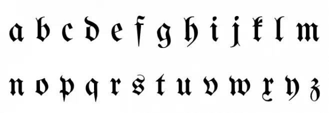 Berthold Mainzer Fraktur UNZ1A Italic फ़ॉन्ट लोअरकेस