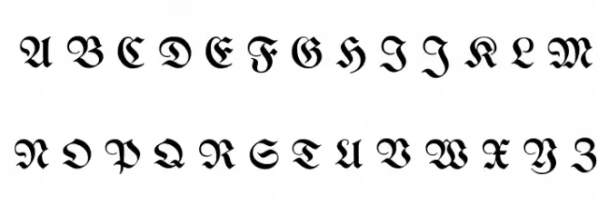 Berthold Mainzer Fraktur UNZ1A Italic خط أحرف كبيرة