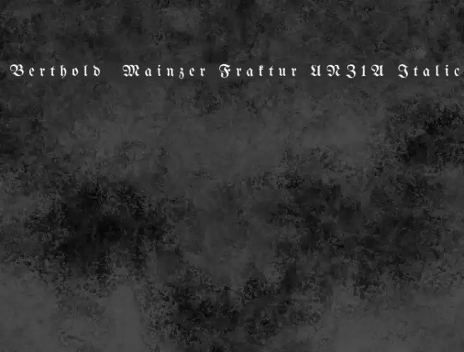 Berthold Mainzer Fraktur UNZ1A Italic Font examples