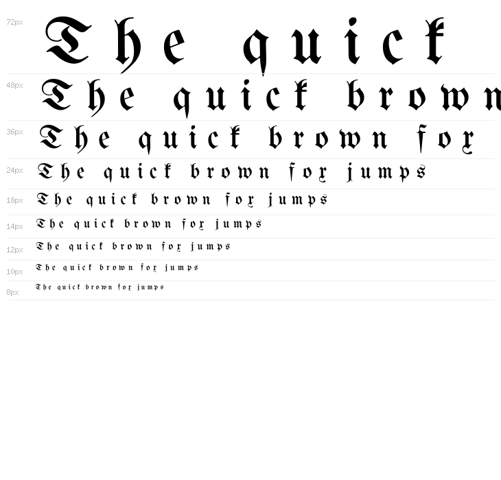 Berthold  Mainzer Fraktur UNZ1A Italic Waterfall