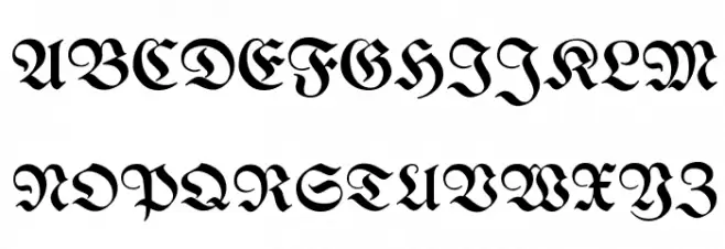 Berthold  Mainzer Fraktur UNZ1A Schriftart Groß
