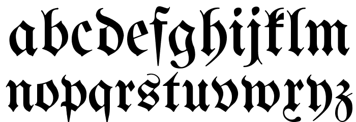 Berthold Mainzer Fraktur UNZ1A Font LOWERCASE