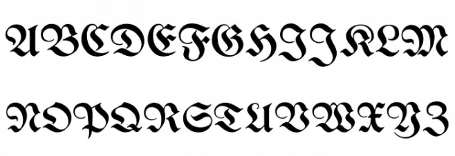 Bertholdr Mainzer Fraktur फ़ॉन्ट अपरकेस