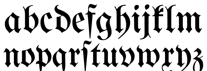 Bertholdr Mainzer Fraktur Font LOWERCASE