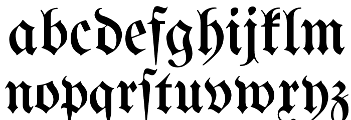 Bertholdr Mainzer Fraktur Font LOWERCASE